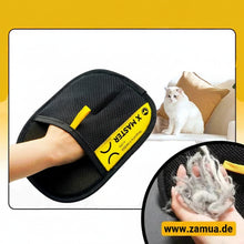 Lade das Bild in den Galerie-Viewer, 2-in-1-Handschuhe zur Entfernung von Tierhaaren für Katzen und Hunde – elektrostatischer Pflegehandschuh, Wiederverwendbar , waschbar, mit Fusselroller-Bürste, sicher und ungiftig
